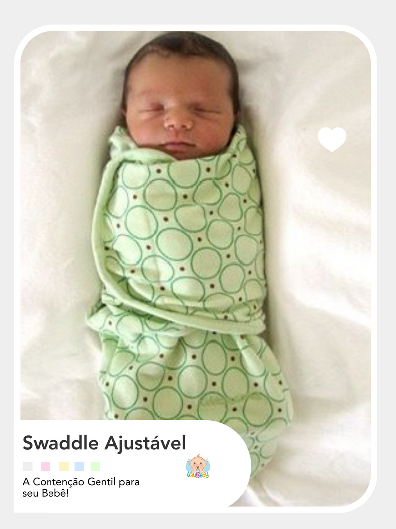 Swaddle Uau!Baby - Verde: Ajustável -Cueiro Charutinho Saco de Dormir 100% algodão (Compra Segura!)